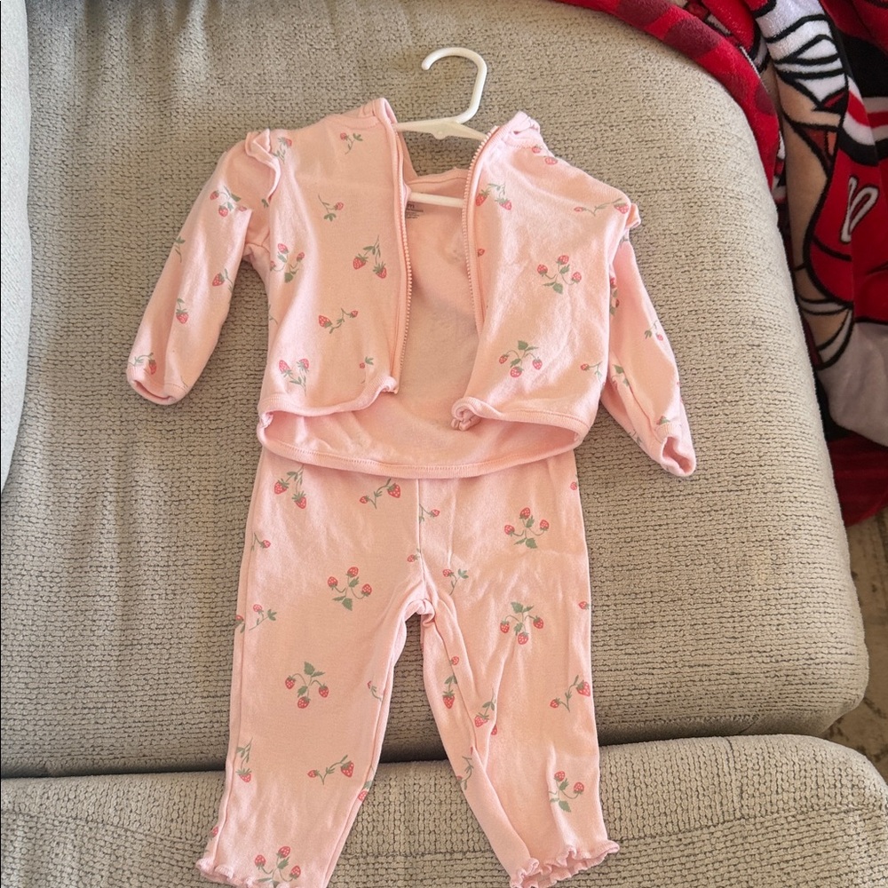 Pink Strawberry Baby Set